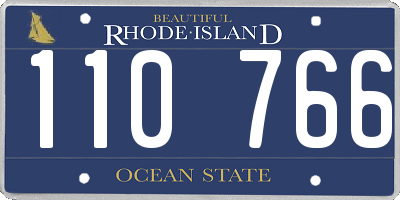 RI license plate 110766