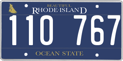 RI license plate 110767
