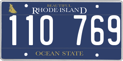 RI license plate 110769