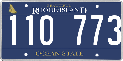 RI license plate 110773