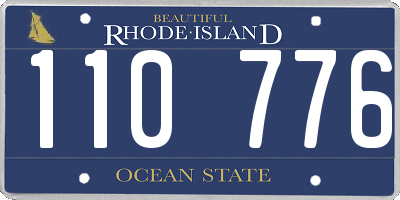RI license plate 110776