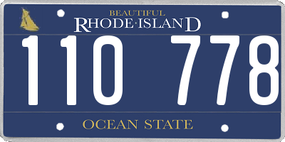 RI license plate 110778