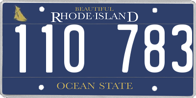 RI license plate 110783