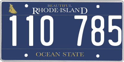 RI license plate 110785