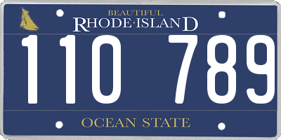 RI license plate 110789