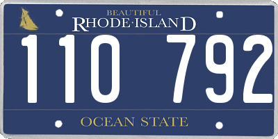RI license plate 110792