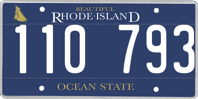 RI license plate 110793