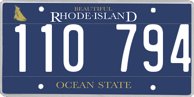 RI license plate 110794