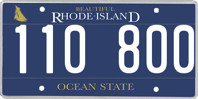 RI license plate 110800