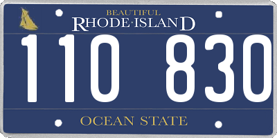 RI license plate 110830