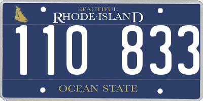 RI license plate 110833