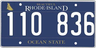 RI license plate 110836