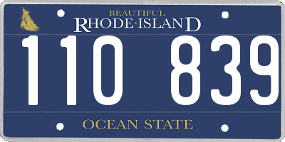 RI license plate 110839