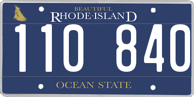RI license plate 110840