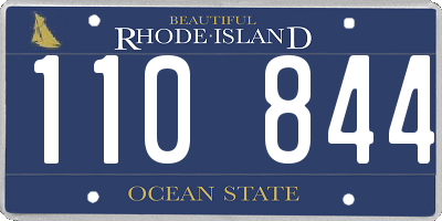 RI license plate 110844