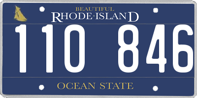 RI license plate 110846