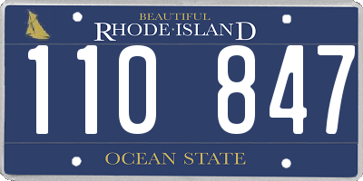 RI license plate 110847