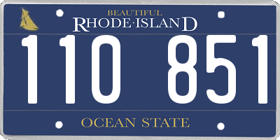 RI license plate 110851