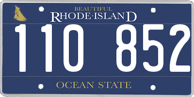 RI license plate 110852