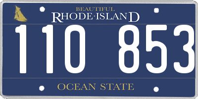 RI license plate 110853