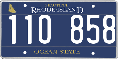 RI license plate 110858