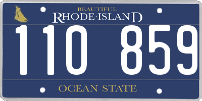 RI license plate 110859