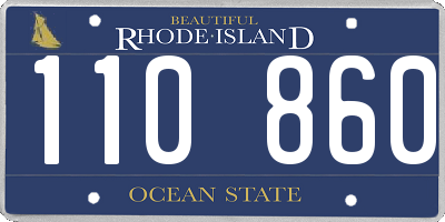 RI license plate 110860
