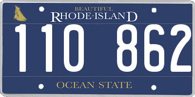RI license plate 110862