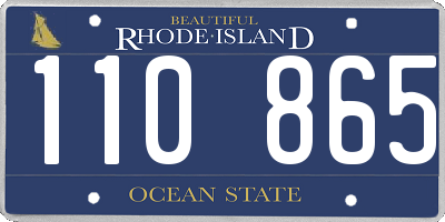RI license plate 110865
