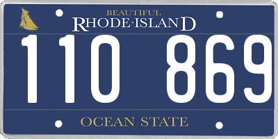 RI license plate 110869
