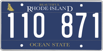 RI license plate 110871