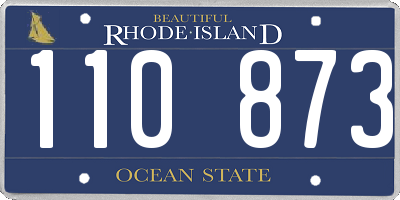 RI license plate 110873