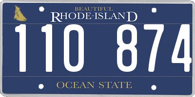 RI license plate 110874