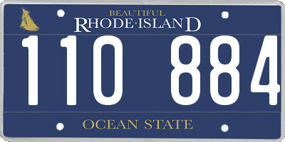 RI license plate 110884