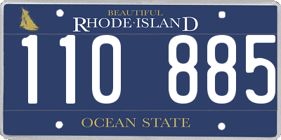RI license plate 110885