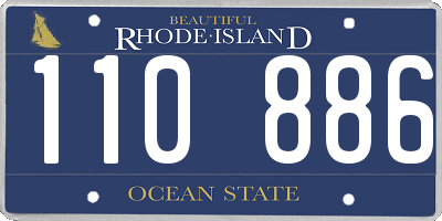 RI license plate 110886