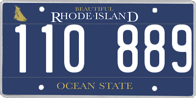 RI license plate 110889
