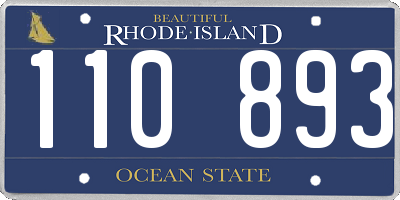 RI license plate 110893