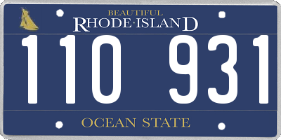 RI license plate 110931