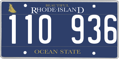 RI license plate 110936