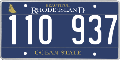RI license plate 110937