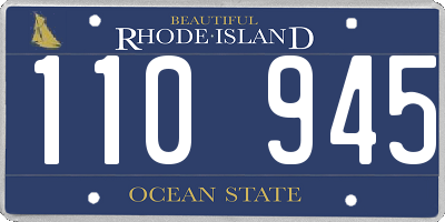 RI license plate 110945