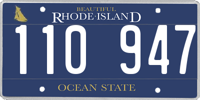 RI license plate 110947
