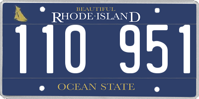 RI license plate 110951