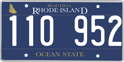 RI license plate 110952