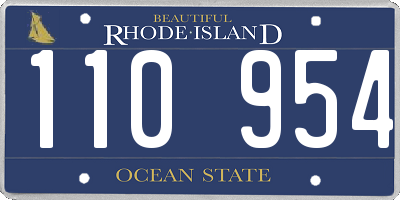 RI license plate 110954