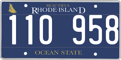 RI license plate 110958