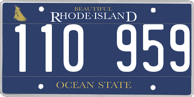 RI license plate 110959