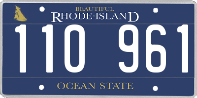 RI license plate 110961