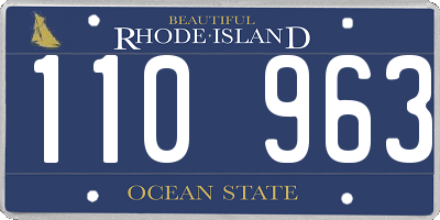 RI license plate 110963